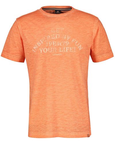 Lerros T-Shirt mit Alloverprint - Orange
