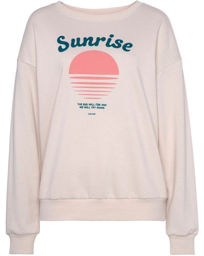 vivance active Sweater -Pullover mit schönem Frontprint, Loungewear - Pink