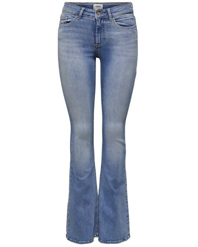 ONLY Skinny-fit-Jeans ONLBLUSH MID FLARED DNM TAI467 NOOS - Blau
