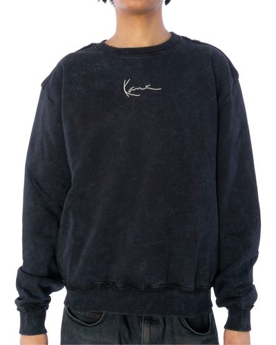 Karlkani T-Shirt Distressed Sweatpulli Sweater schwarz (1-tlg) - Blau