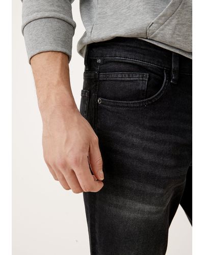 Qs By S.oliver Stoffhose Regular Fit: Straight leg-Jeans (1-tlg) - Schwarz