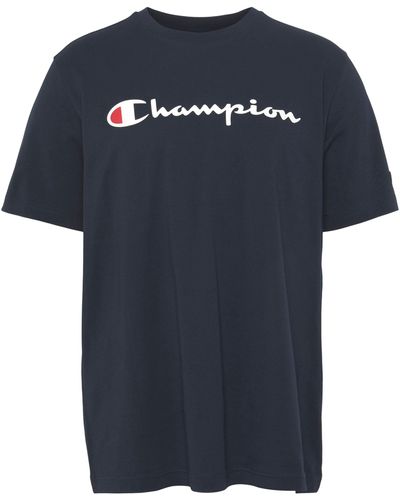 Champion Classic Crewneck T-Shirt large Logo - Schwarz