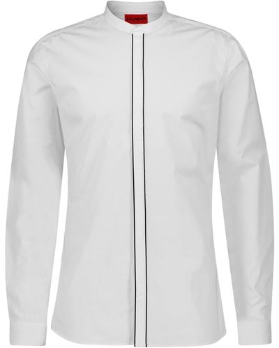 HUGO Langarmhemd Hemd ENRIQUE Extra Slim Fit (1-tlg) - Weiß