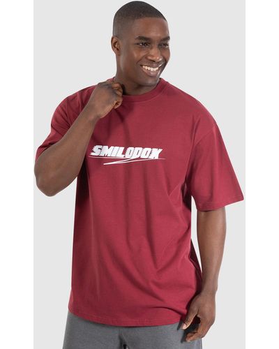 Smilodox T-Shirt Blake Oversize, 100% Baumwolle - Rot
