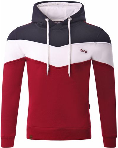 Reslad Hoodie Kapuzenpullover RS-1008 (1-tlg) Winter-Pullover Kapuzensweatshirt Pulli Sweater - Rot