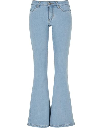 Urban Classics Bequeme Jeans Ladies Organic Low Waist Flared Denim - Blau
