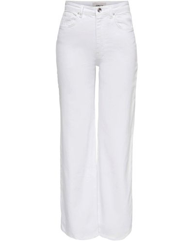 ONLY Weite Jeans Juicy (1-tlg) Weiteres Detail, Plain/ohne Details - Weiß