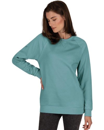 Trigema Sweatshirt mit angerauter Innenseite - Grün