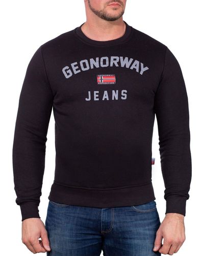 Geo Norway Rundhalspullover Sweatshirt bagassier (1-tlg) Elegantes Design mit Logo - Blau