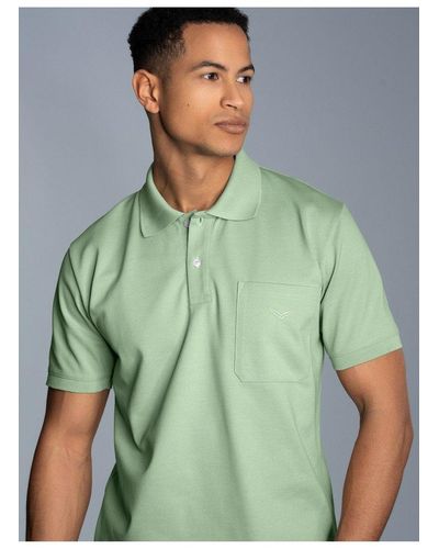 Trigema Poloshirt Polohemd mit Brusttasche (1-tlg) - Grün