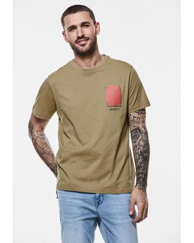 Street One Men T-Shirt aus reiner Baumwolle - Grün