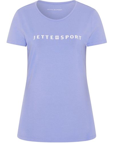 Jette Sport Print-Shirt mit Labelprint - Blau