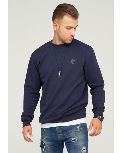 Soulstar Sweatshirt PORT LOUIS mit schickem Logoprint - Blau