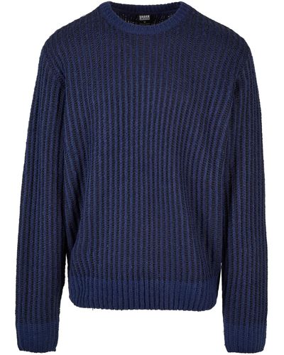 Urban Classics Rundhalspullover Oversized Two Tone Sweater (1-tlg) - Blau
