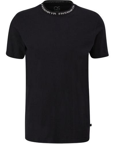 QS T-Shirt - Schwarz