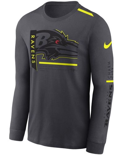 Nike Langarmshirt Baltimore Ravens DriFIT VOLT - Grau