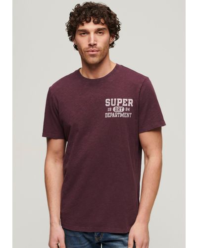 Superdry T-Shirt ATHLETIC COLLEGE GRAPHIC TEE - Lila