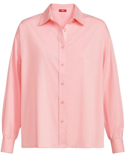 Esprit Langarmbluse Hemd mit Bindedetail auf der Rückseite - Pink