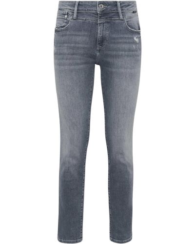 Mavi 7/8-Jeans (1-tlg) Patches, Weiteres Detail, Plain/ohne Details - Blau