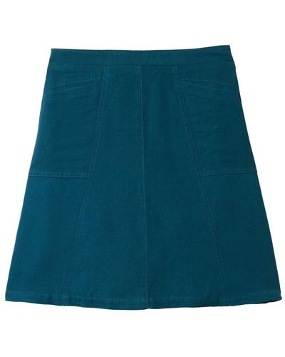 Tom Tailor Sommerrock cargo skirt linen, Moss Blue - Grün