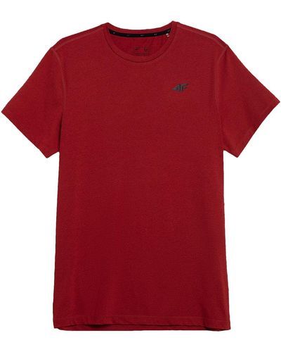 4F Laufshirt T-Shirt Dry Funktion mit Rundhalsausschnitt und schnelltrocknenden Eigenschaften - Rot