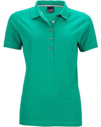 James & Nicholson Poloshirt Pima Polo / feine Piqué-Qualität - Grün