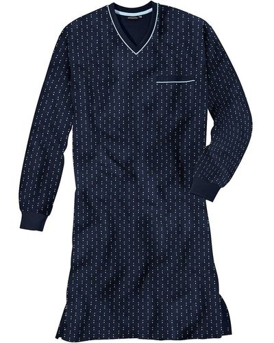 Götzburg Nachthemd Orson (1-tlg) Schlafshirt Sleepshirt aus reiner Baumwolle - Blau