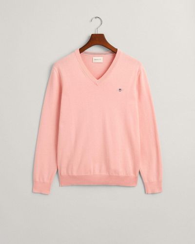 GANT Sweatshirt CLASSIC COTTON V-NECK, BUBBELGUM PINK