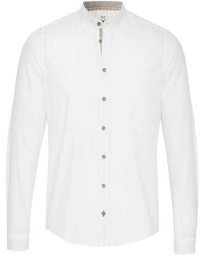 Hatico Trachtenhemd PURE Tracht Hemd slim fit Langarm - Weiß