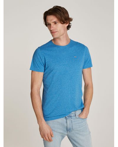 Tommy Hilfiger T-Shirt TJM JASPE C NECK Classics Slim Fit mit Markenlabel - Blau