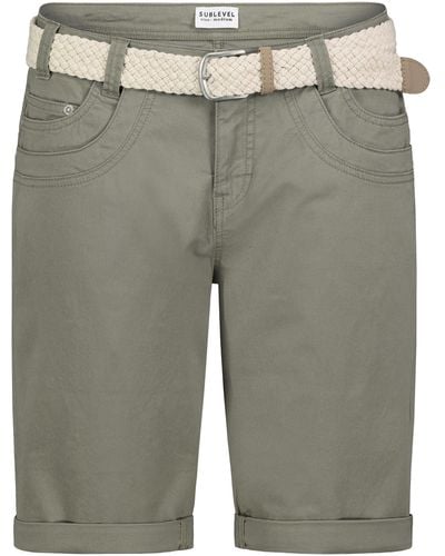 Sublevel Shorts Bermudas kurze Hose Baumwolle Jeans Sommer Chino Stoff - Grau