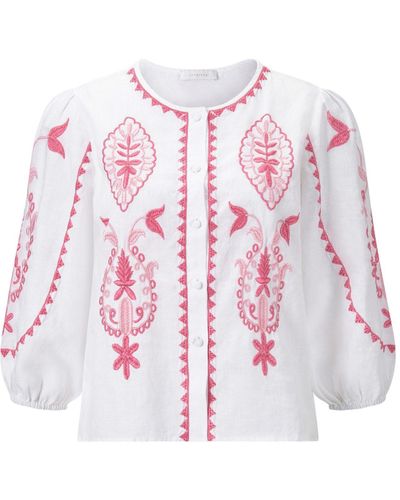 Rich & Royal Klassische Bluse embroidery blouse - Pink