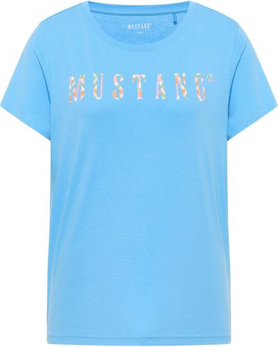 Mustang Kurzarmshirt T-Shirt - Blau