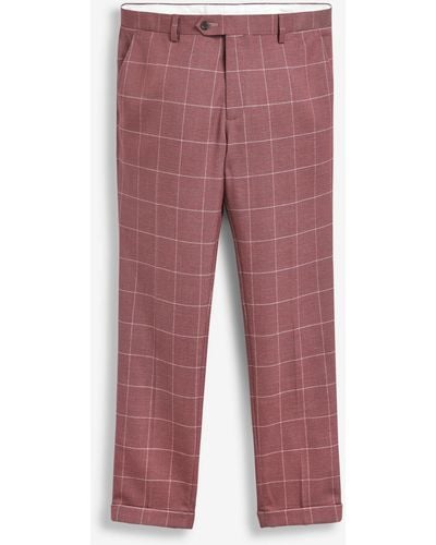 Next Anzughose Skinny Fit-Anzug mit Karomuster: Hose (1-tlg) - Rot