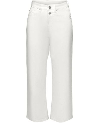 Esprit 7/8- Baumwoll-Jeans mit geradem Bein - Weiß