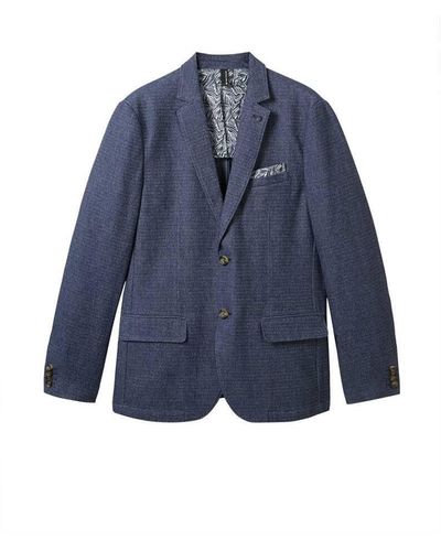 Tom Tailor Jackenblazer casual woven blazer, blue melange structure - Blau