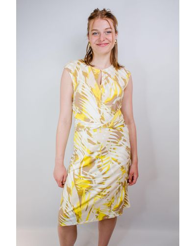Comma, Blusenkleid Kleid gelb / beige - Mettallic
