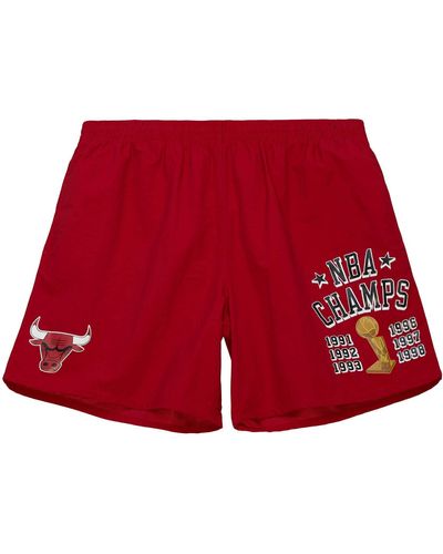 Mitchell & Ness Shorts Team Heritage Woven Chicago Bulls - Rot