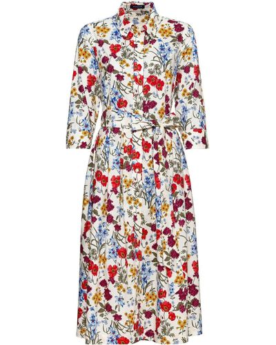 Highmoor Midikleid Midi-Kleid mit floralem Allover - Rot
