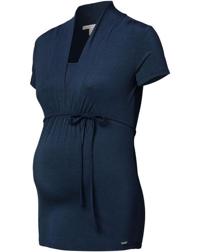 Esprit Maternity Umstandsshirt T-Shirt mit Stillfunktion, LENZINGTM ECOVEROTM - Blau