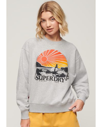 Superdry Sweatshirt TRAVEL SOUVENIR LOOSE SWEAT - Grau