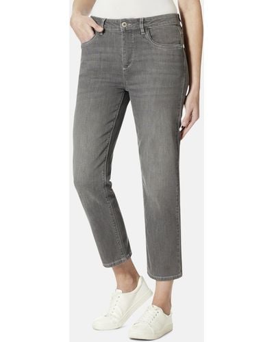 STOOKER WOMEN 5-Pocket-Jeans California Straight Fit Cropped - Grau