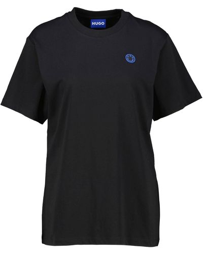HUGO T-Shirt VINTAGE Relaxed Fit (1-tlg) - Schwarz