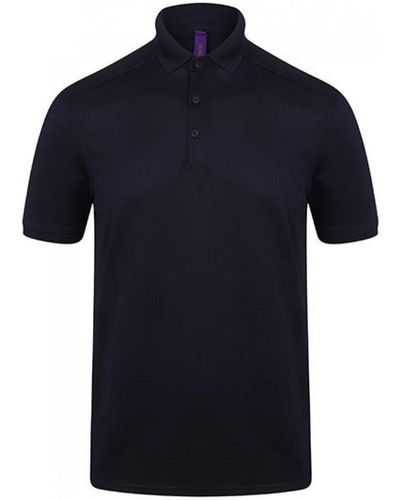 Henbury Poloshirt Stretch Polo Shirt + Wick Finish - Blau