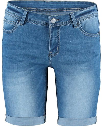 Hailys Boyfriend-Jeans Shorts Denim Mid Waist Bermudas 7446 in Blau-2
