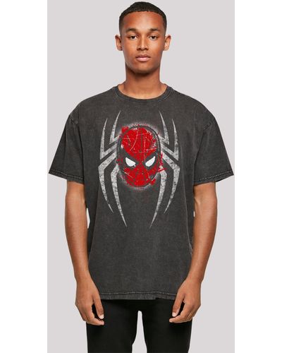 F4NT4STIC Shirt Marvel Spiderman Spider Mask Premium Qualität - Grau