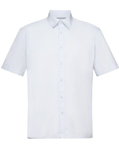Edc By Esprit Kurzarmhemd Kurzärmeliges Hemd aus nachhaltiger Baumwolle - Weiß