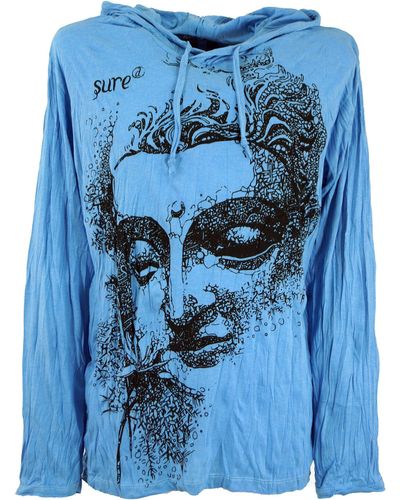 Guru-Shop T-Shirt Sure Langarmshirt - Blau