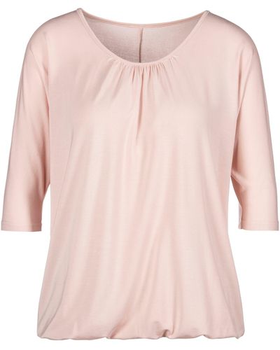 Lascana 3/4-Arm-Shirt mit zarter Raffung am Ausschnitt - Pink