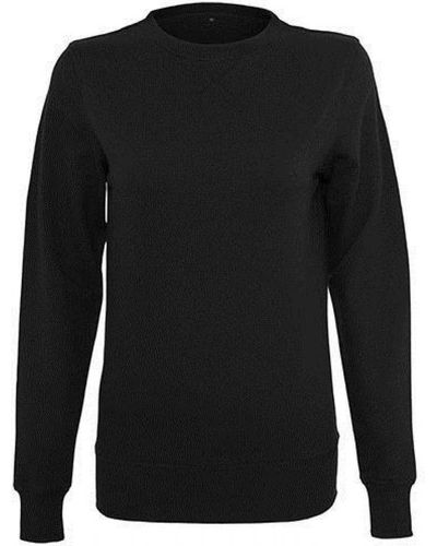 Build Your Brand Ladies Light Crewneck Sweatshirt / Pullover - Schwarz